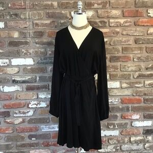 OLD NAVY Women's Black Long Sleeve Wrap Dress XL Tall NEW